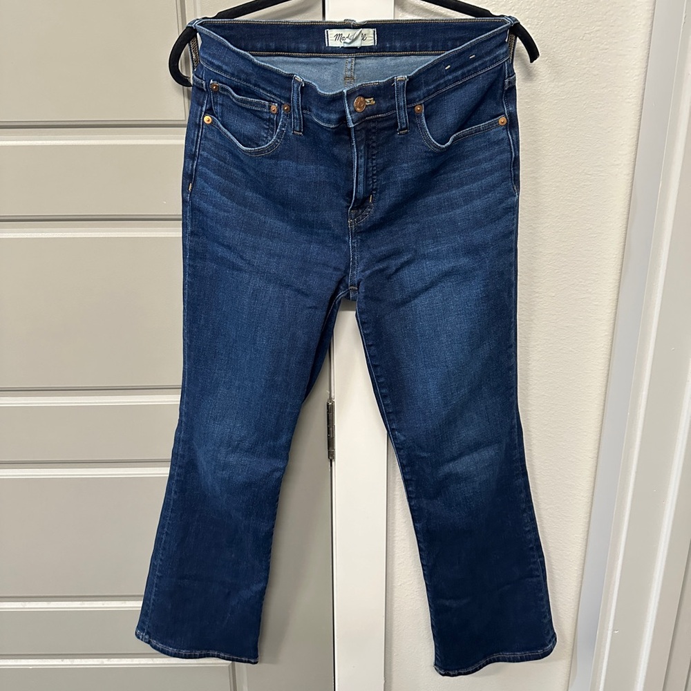 Madewell Mid-Rise Kick Out Crop Jeans Dark Wash Size 28